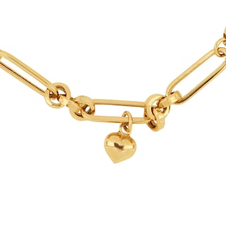 Foto 2 | Pulsera Zekie 7228 Oro 14k Amarillo 18 Cms Centro Clip Y Corazon