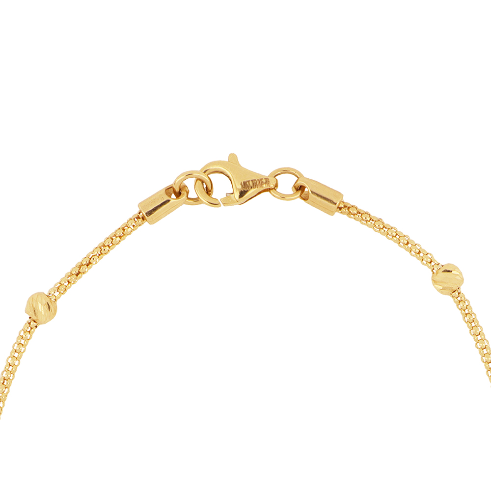 Foto 4 pulgar | Pulsera Zekie 7228 Oro 14k Amarillo 18 Cms Centro Clip Y Corazon