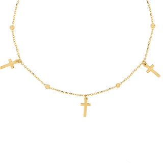 Foto 2 | Pulsera Zekie 7245 Oro 14k Amarillo 18 Cms Con Cruz