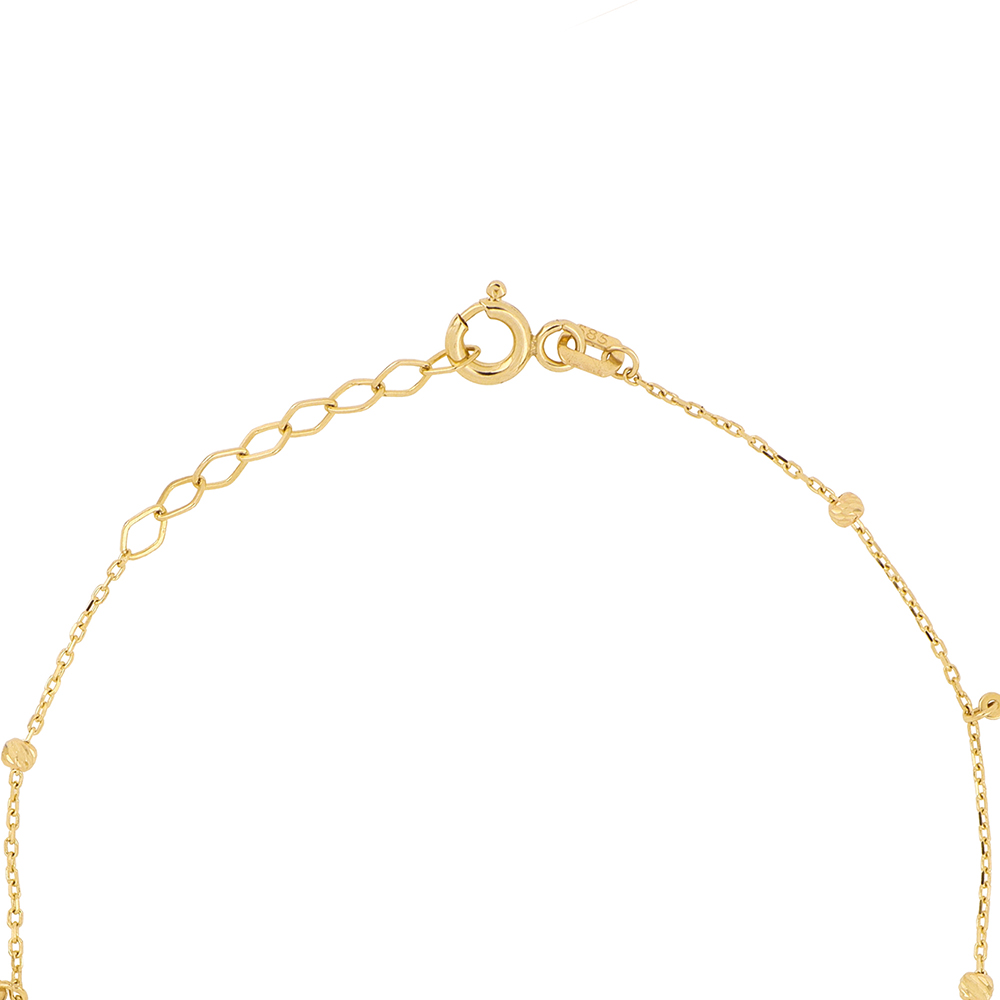 Foto 4 pulgar | Pulsera Zekie 7245 Oro 14k Amarillo 18 Cms Con Cruz