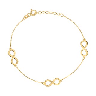 Foto 1 | Pulsera Zekie 7241 Oro 14k Amarillo 18 Cms Con Infinitos