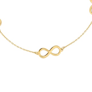 Foto 2 | Pulsera Zekie 7241 Oro 14k Amarillo 18 Cms Con Infinitos