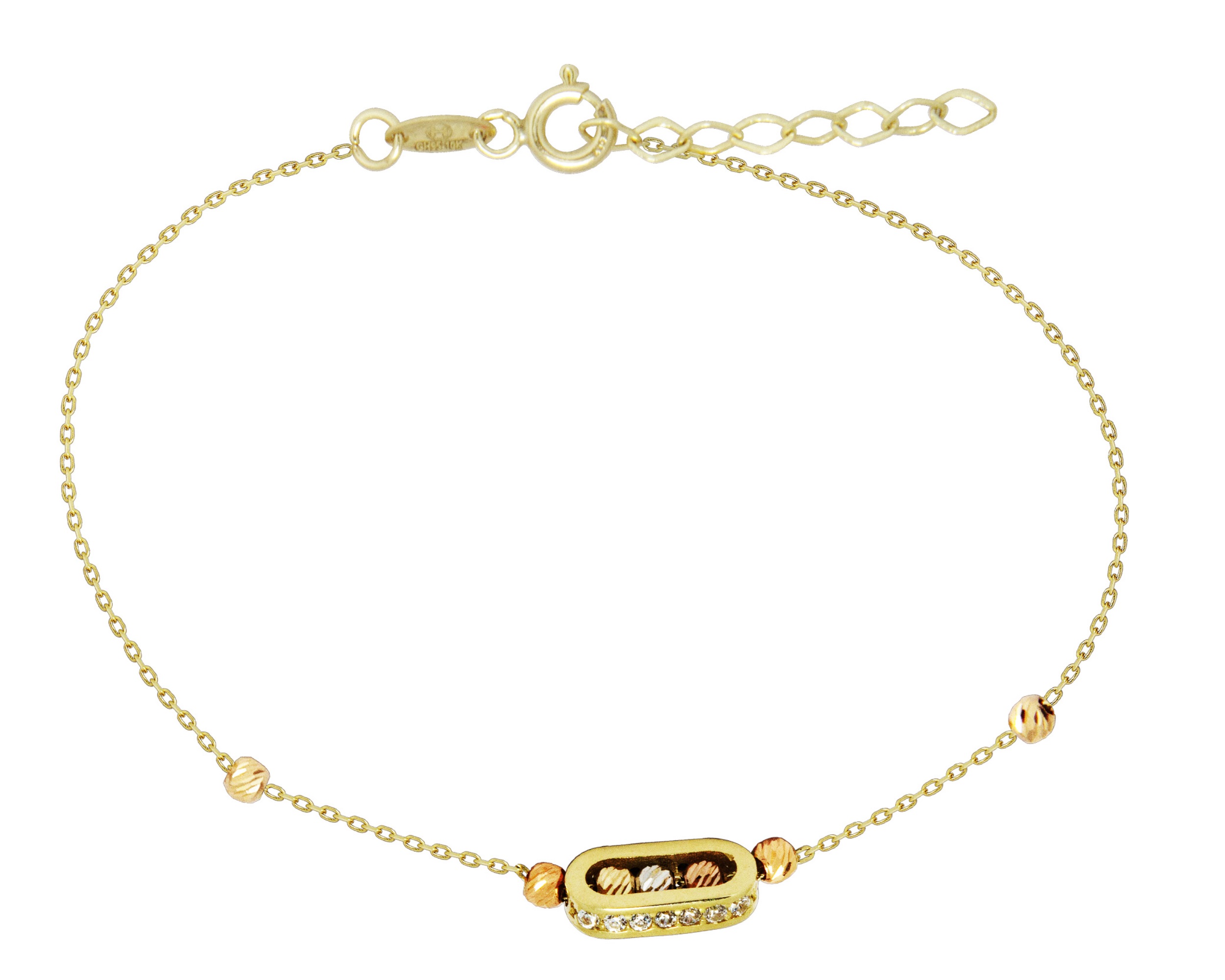Foto 2 pulgar | Pulsera Bolitas 18cm Oro Florentino 14k Horoz C1110