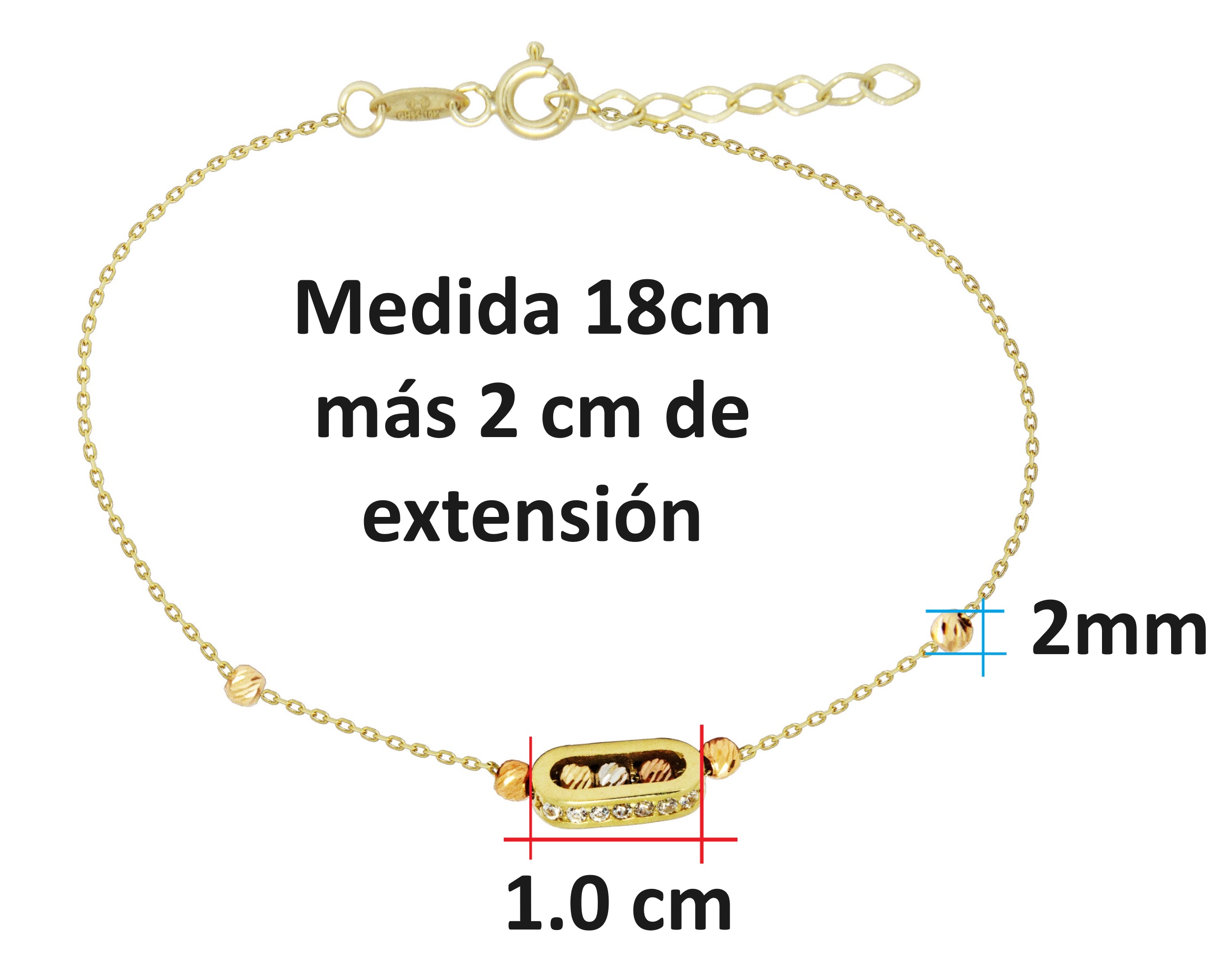 Foto 6 pulgar | Pulsera Bolitas 18cm Oro Florentino 14k Horoz C1110
