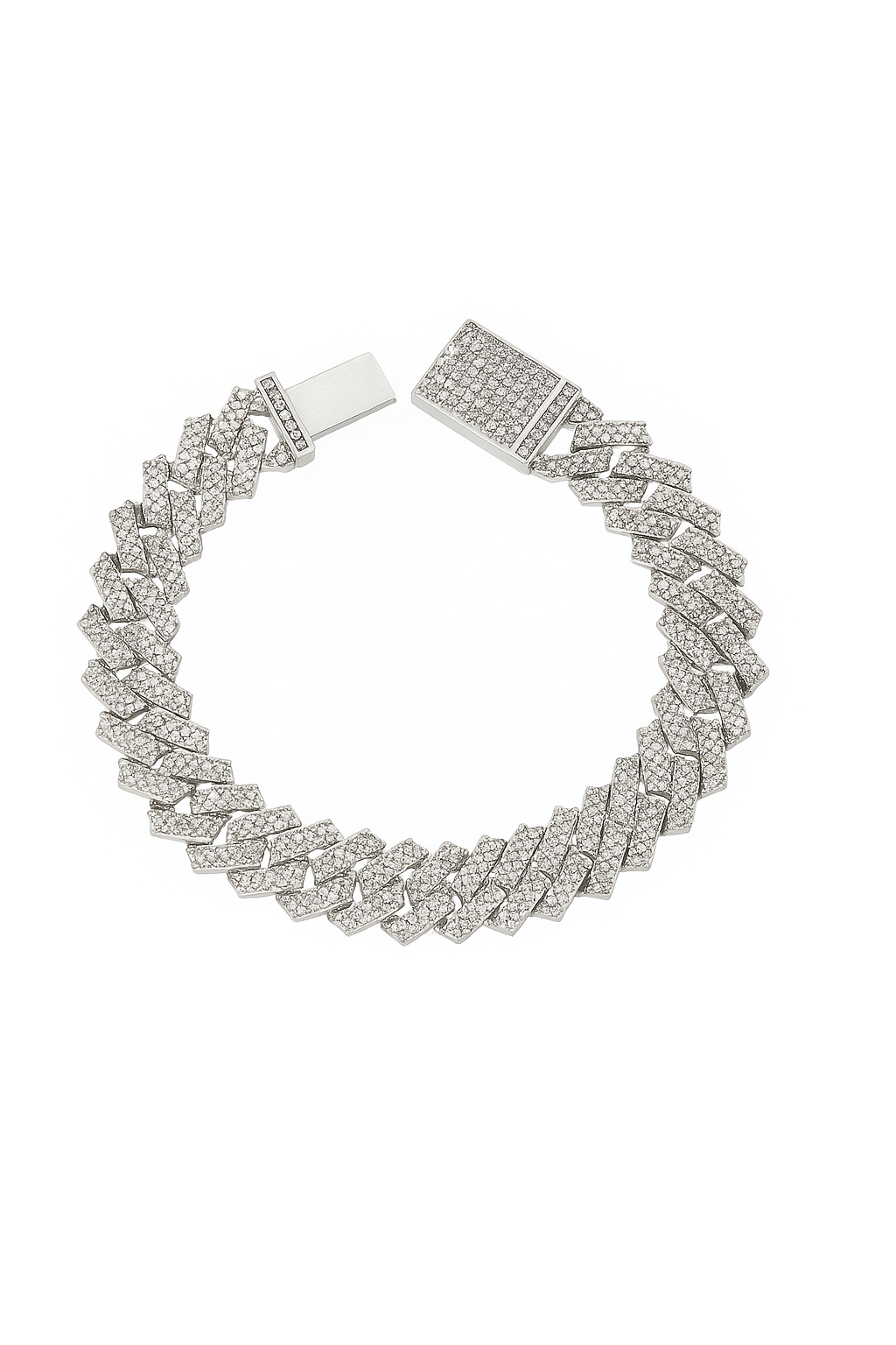 Foto 1 | Pulso Cubana Pulsera Plata .925 Moissanite - Ortiz Espinosa
