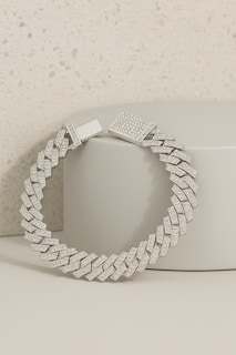 Foto 3 | Pulso Cubana Pulsera Plata .925 Moissanite - Ortiz Espinosa