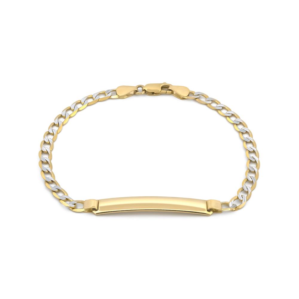 Esclava Barbada Diamantada 21 Cm 5 Mm Oro Sólido 14k
