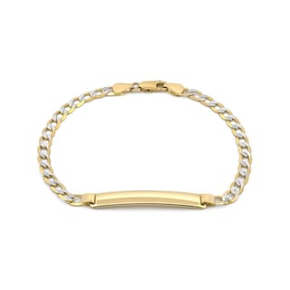 Foto 1 | Esclava Barbada Diamantada 21 Cm 5 Mm Oro Sólido 14k