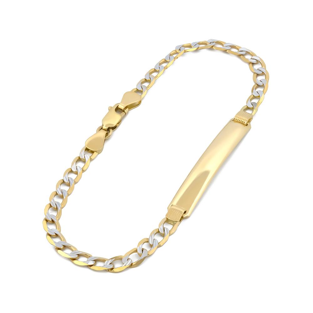 Foto 3 pulgar | Esclava Barbada Diamantada 21 Cm 5 Mm Oro Sólido 14k