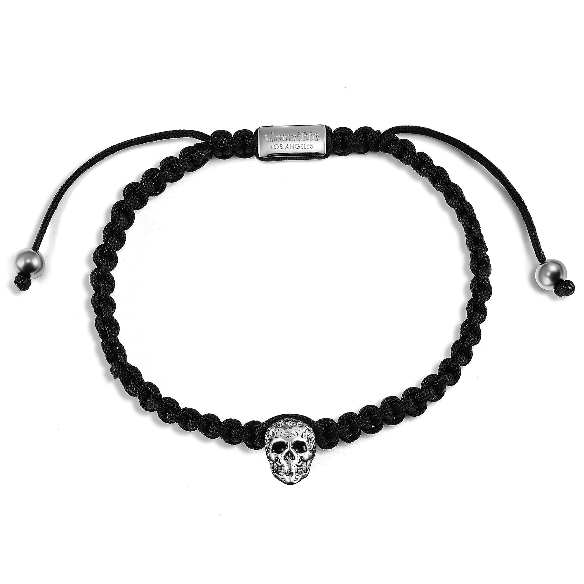 Foto 3 pulgar | Brazalete Crucible Con Forma De Calavera De Acero Inoxidable Envejecido Con Cordón - Venta Internacional.