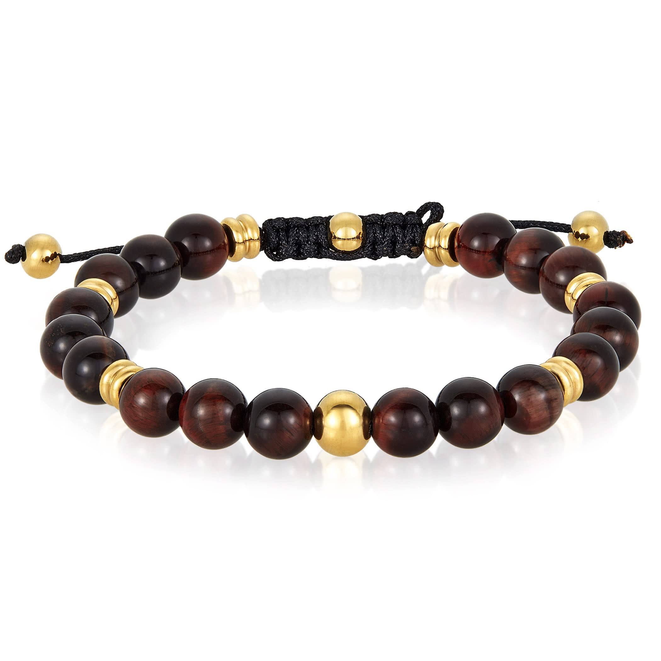 Foto 2 pulgar | Pulsera West Coast Jewelry Con Piedra De Ojo De Tigre Roja Para Hombre - Venta Internacional.