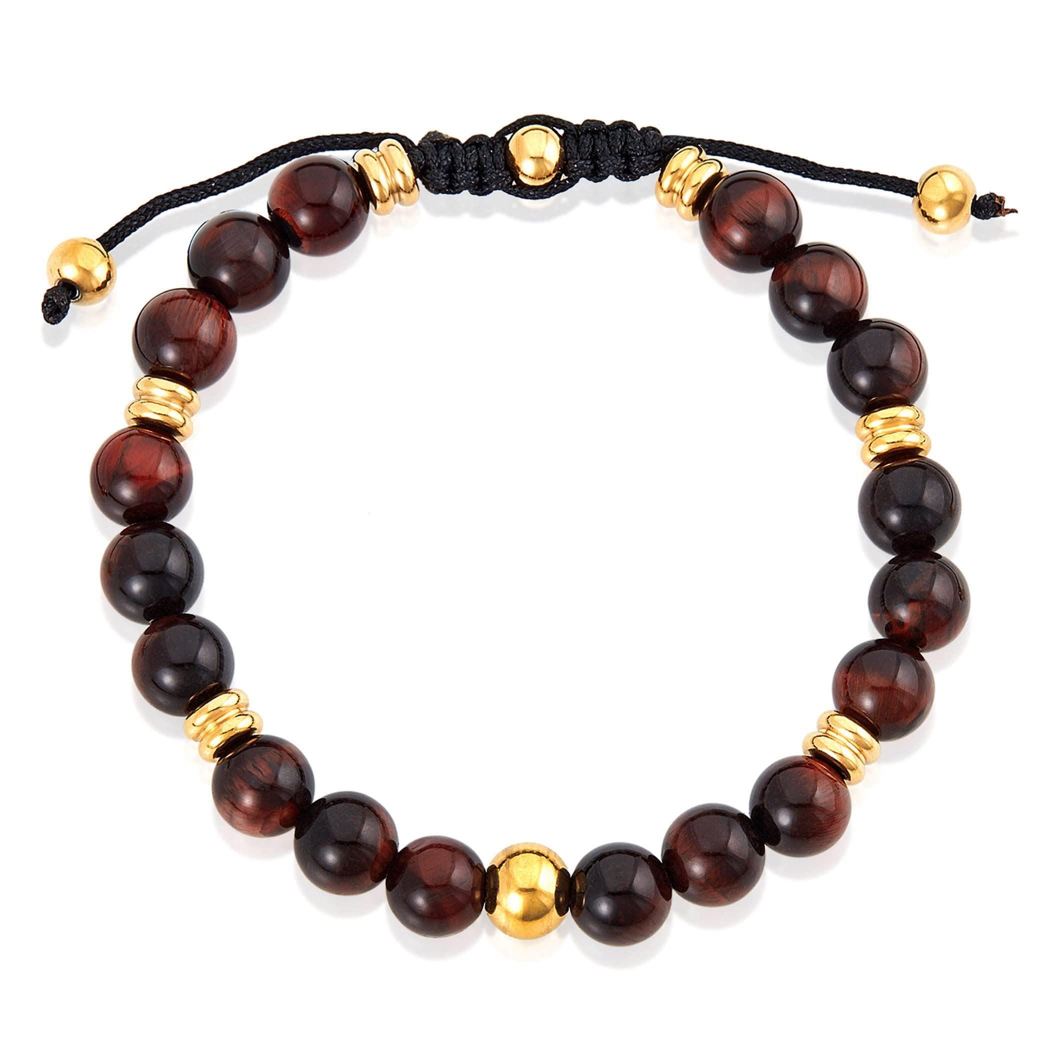 Foto 3 pulgar | Pulsera West Coast Jewelry Con Piedra De Ojo De Tigre Roja Para Hombre - Venta Internacional.