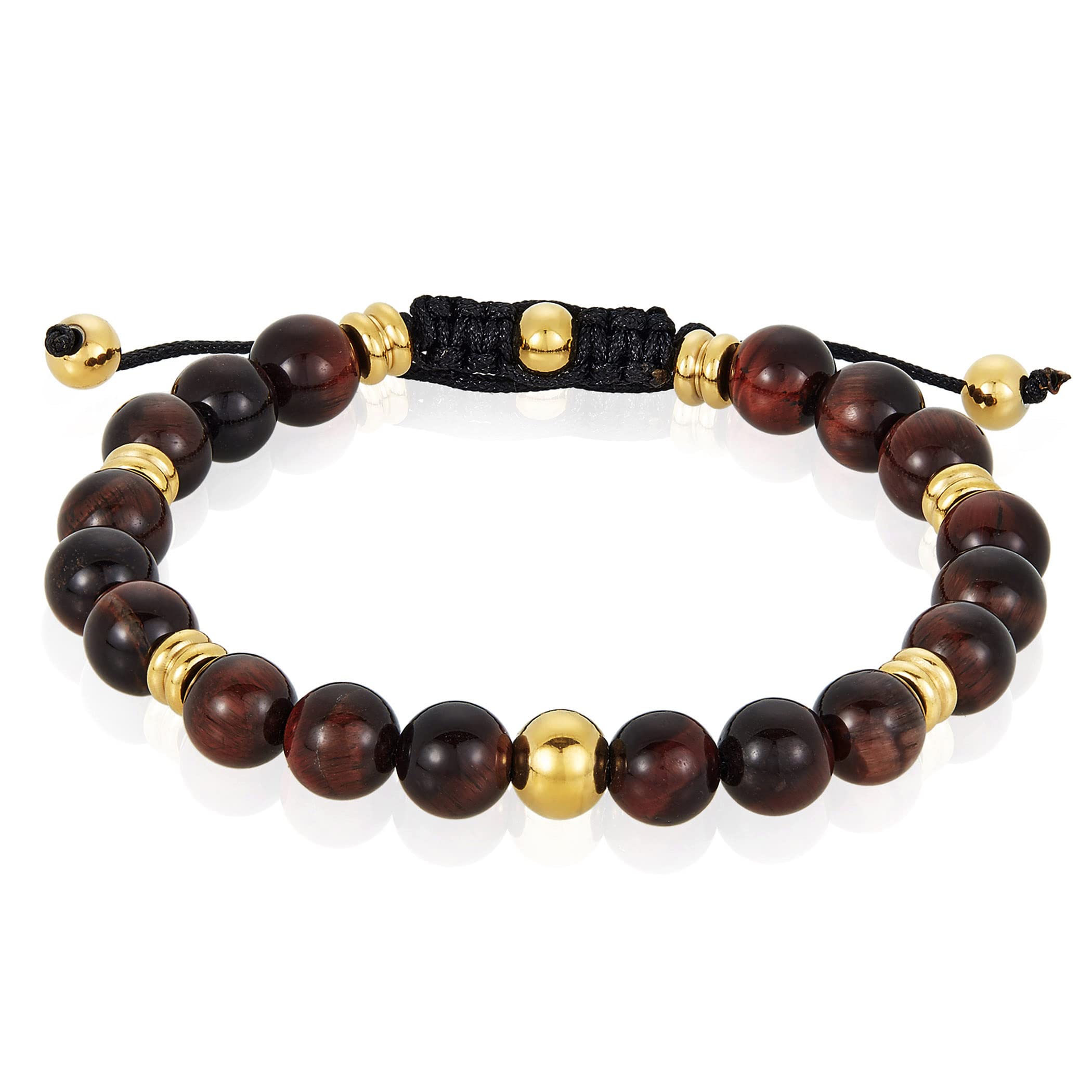 Foto 4 pulgar | Pulsera West Coast Jewelry Con Piedra De Ojo De Tigre Roja Para Hombre - Venta Internacional.