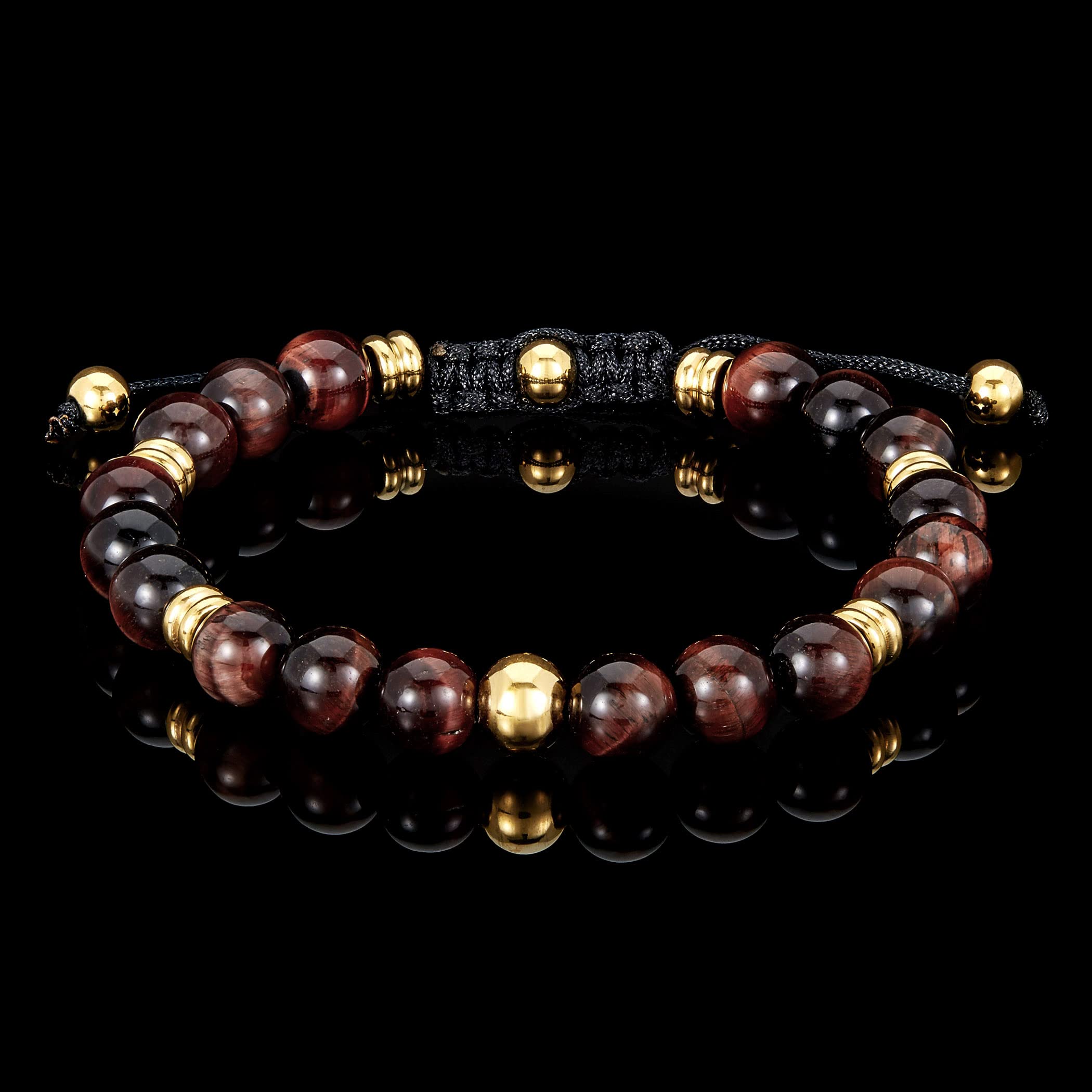 Foto 6 pulgar | Pulsera West Coast Jewelry Con Piedra De Ojo De Tigre Roja Para Hombre - Venta Internacional.