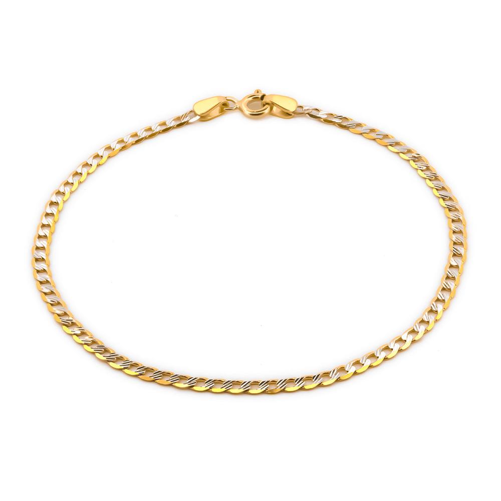 Foto 1 | Hermoso Pulso Barbada Diamantada Oro Sólido 14k