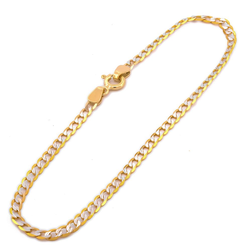 Foto 3 pulgar | Hermoso Pulso Barbada Diamantada Oro Sólido 14k