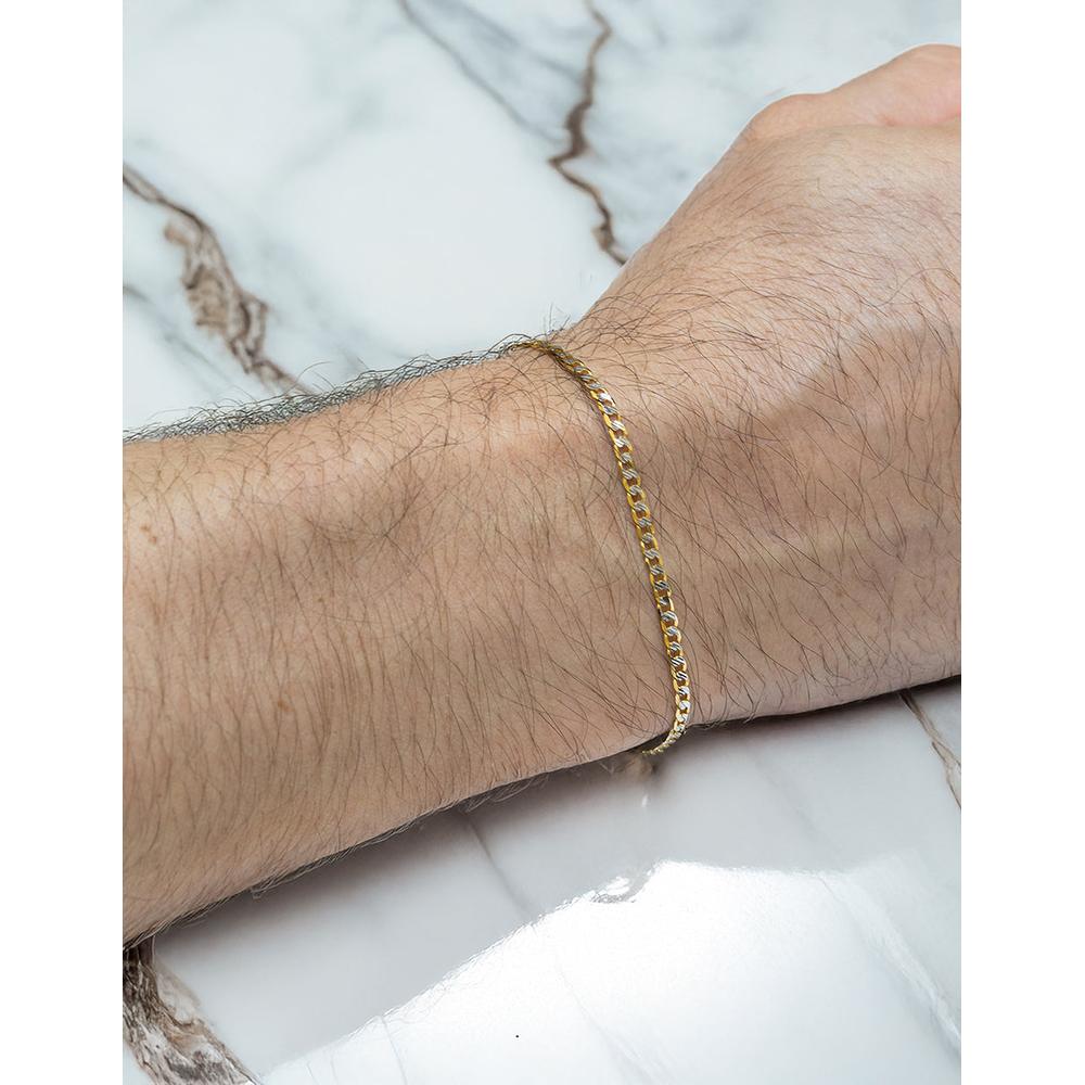 Foto 4 pulgar | Hermoso Pulso Barbada Diamantada Oro Sólido 14k