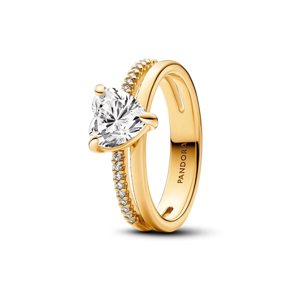 Foto 2 | Anillo Pandora Corazón Chapado con Circonitas Cúbicas - Venta Internacional