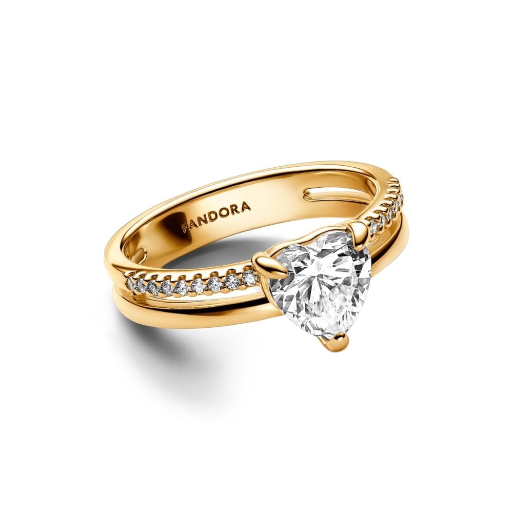 Foto 3 | Anillo Pandora Corazón Chapado con Circonitas Cúbicas - Venta Internacional