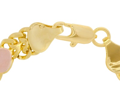 Foto 2 | Pulsera Tejido Chino Corazones 3 Col 8mm X 18cm Chapa De Oro 18k Ch131