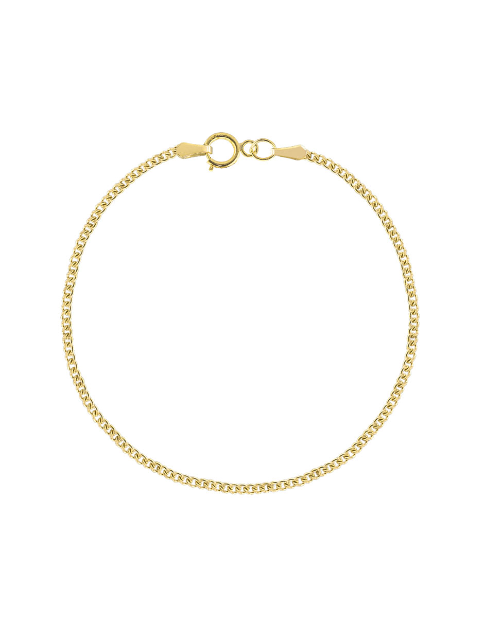 Pulso Barbada 10k Oro Italiano 2.5mm 18.5 Cm