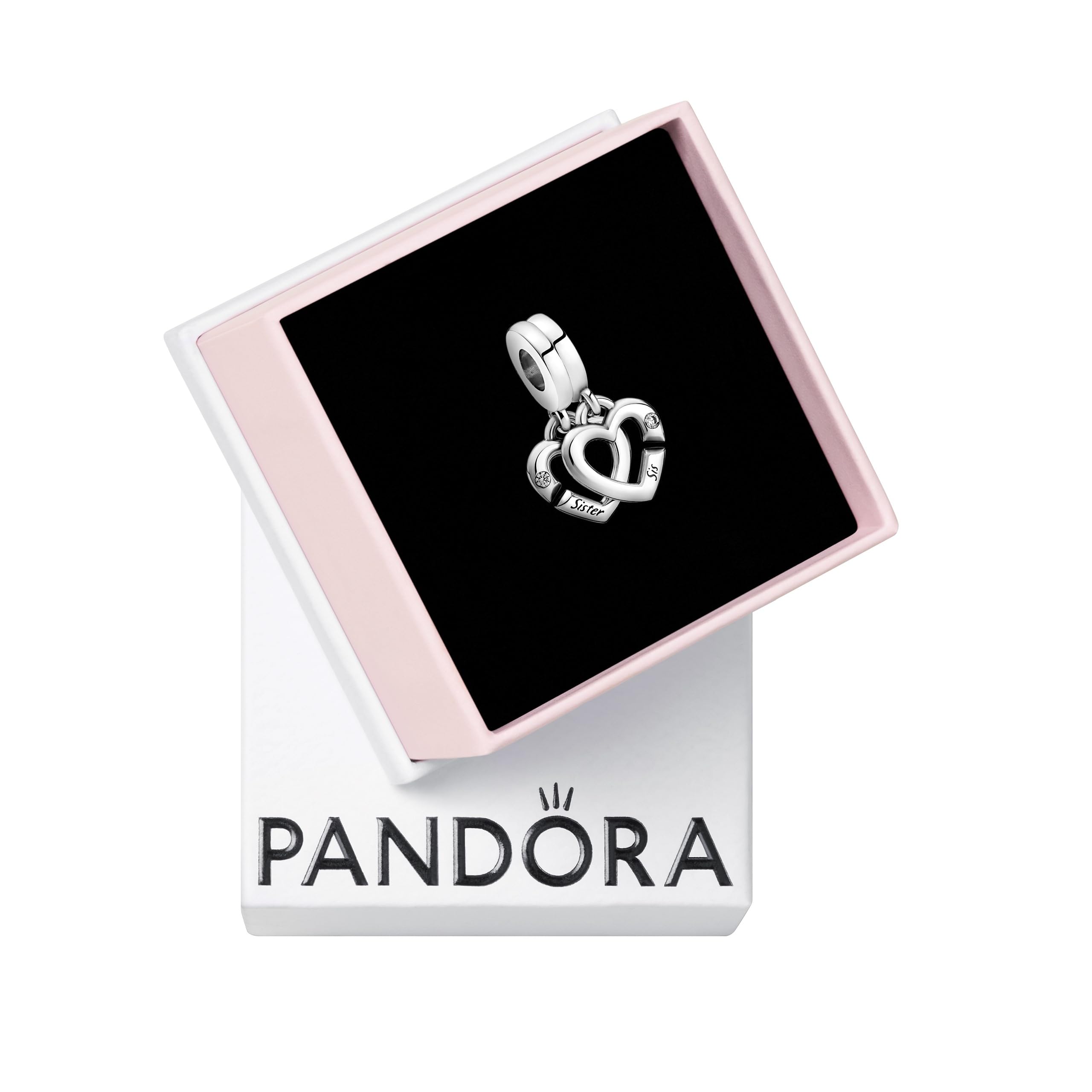 Foto 2 pulgar | Colgante Pandora Con Forma De Corazón Unido Con Forma De Corazón Dividido En Plata De Ley - Venta Internacional.
