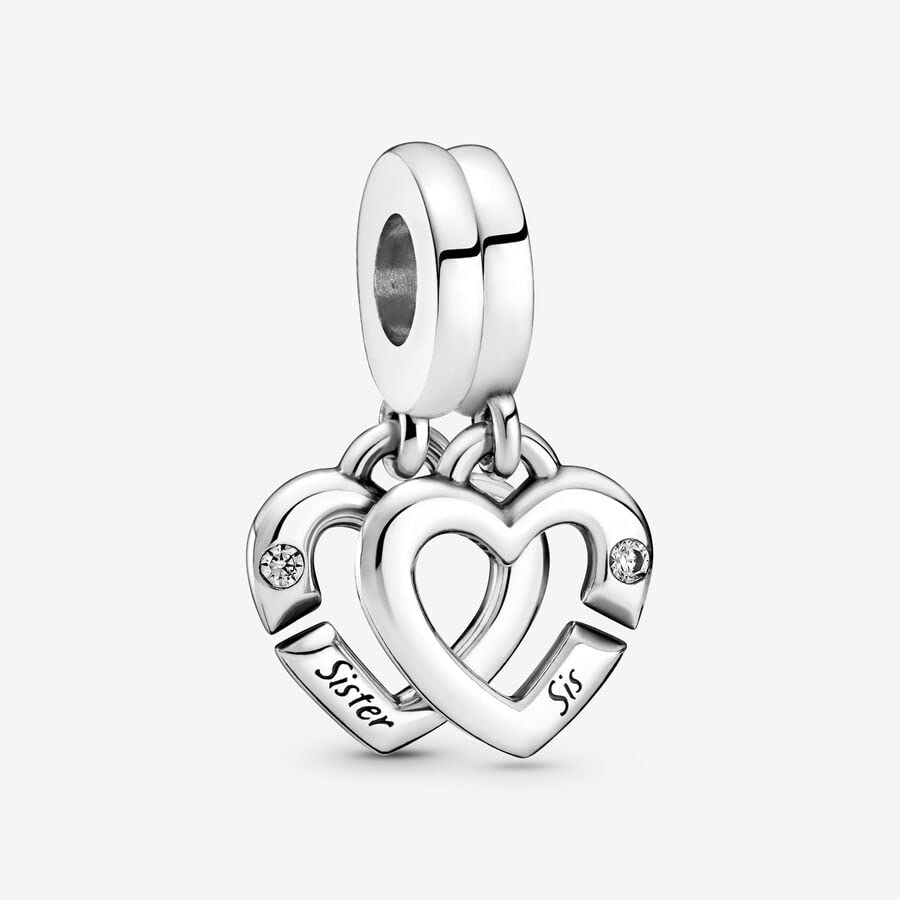 Foto 3 pulgar | Colgante Pandora Con Forma De Corazón Unido Con Forma De Corazón Dividido En Plata De Ley - Venta Internacional.