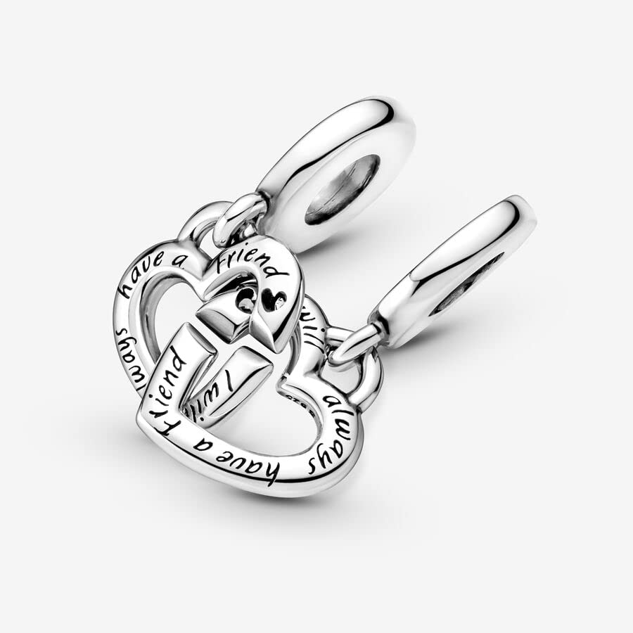 Foto 4 pulgar | Colgante Pandora Con Forma De Corazón Unido Con Forma De Corazón Dividido En Plata De Ley - Venta Internacional.