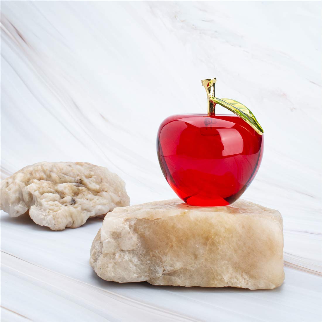 Foto 6 | Pisapapeles De Cristal Con Forma De Manzana  Decoración Artesanal  Esmaltado H&d (rojo) - Venta Internacional.