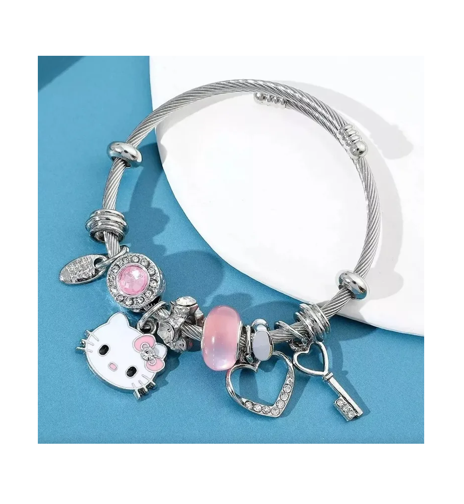 Foto 6 pulgar | Pulsera De Hello Kity Para Dama Color Plata