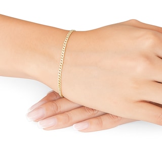 Foto 2 | Pulsera Barbada Oro 10k 18 Cm X 2.2 Dorado