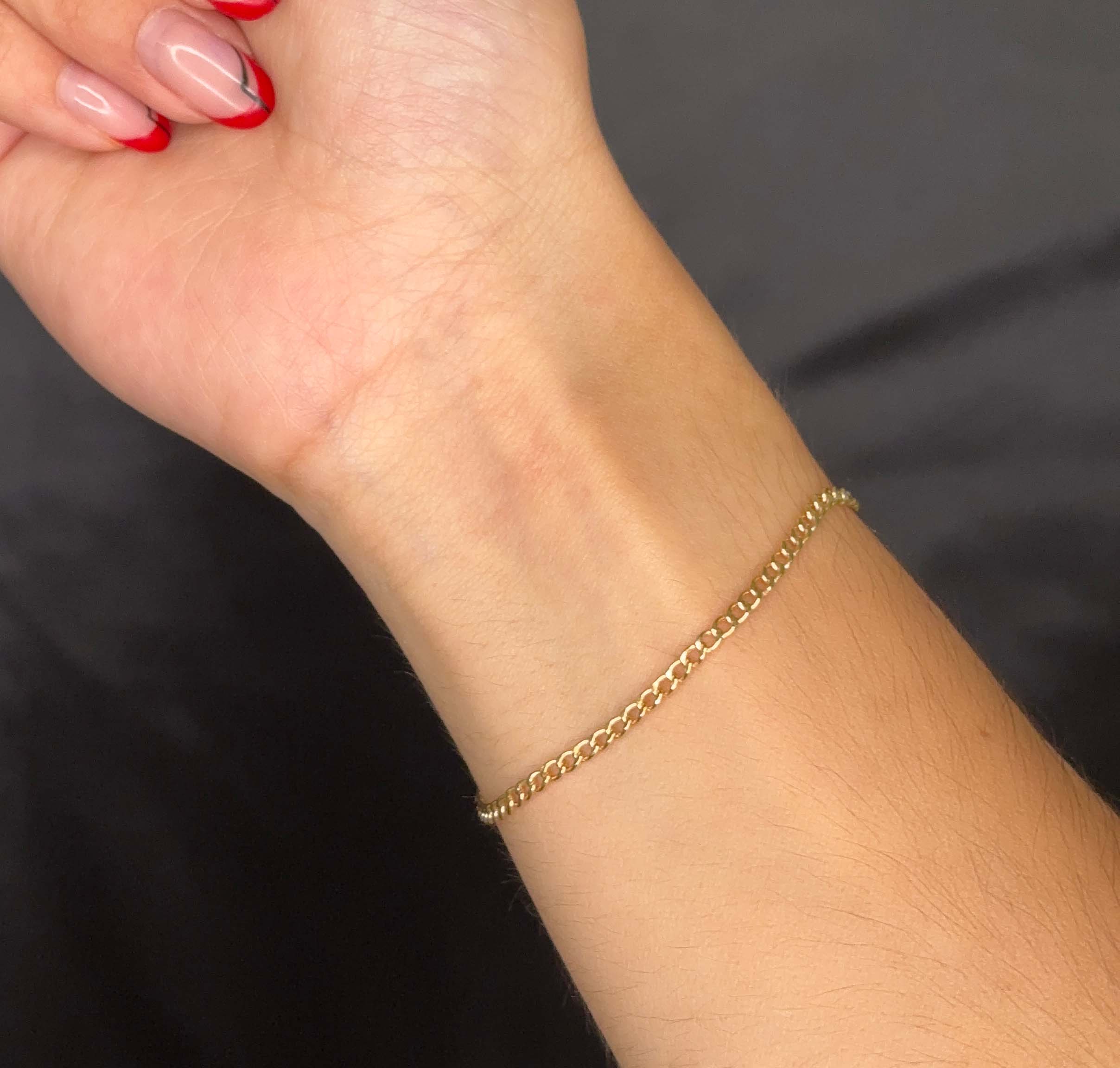 Foto 4 pulgar | Pulsera Barbada Oro 10k 18 Cm X 2.2 Dorado