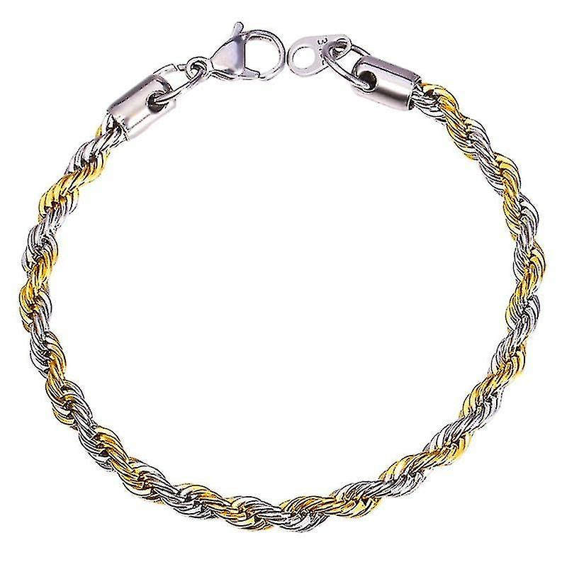 Foto 2 pulgar | Pulsera U7 Twisted En Oro Y Plata De 22 Cm De Largo Y 4 Mm De Ancho - Venta Internacional.