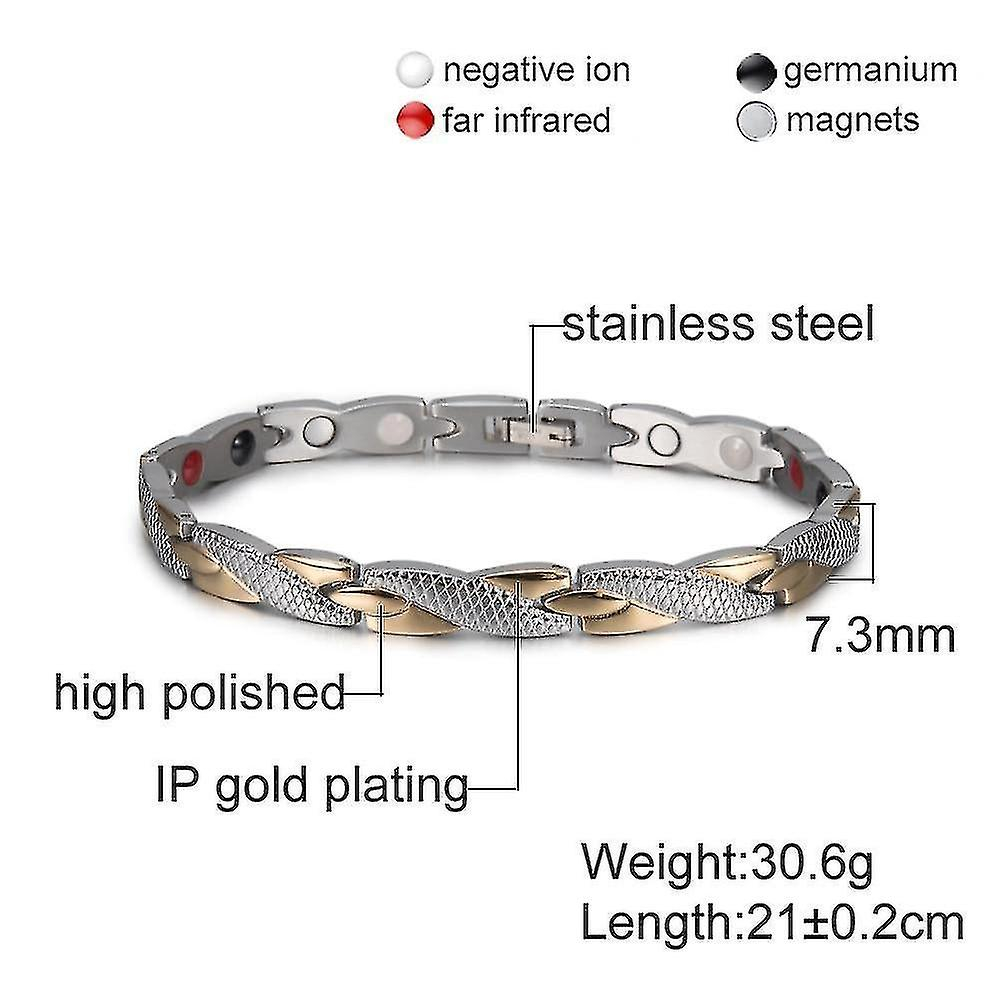 Foto 5 pulgar | Pulsera Huoguo Health Energy Con Forma De Cruz Magnética De Acero Inoxidable - Venta Internacional.