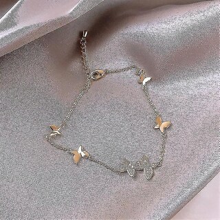 Foto 1 | Pulsera Huoguo Crystal Butterfly En Plata De Ley - Venta Internacional.