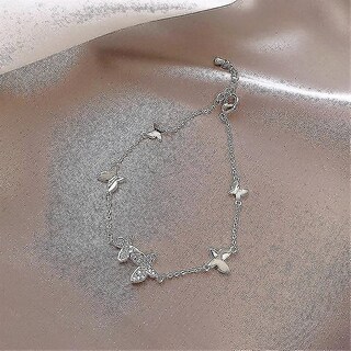 Foto 3 | Pulsera Huoguo Crystal Butterfly En Plata De Ley - Venta Internacional.