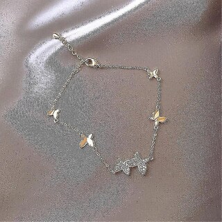 Foto 2 | Pulsera Huoguo Crystal Butterfly En Plata De Ley - Venta Internacional.