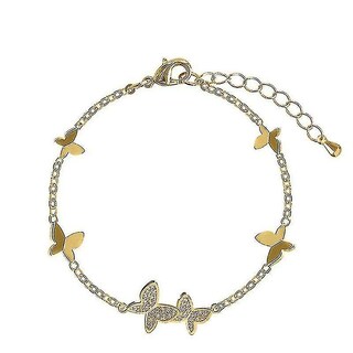 Foto 4 | Pulsera Huoguo Crystal Butterfly En Plata De Ley - Venta Internacional.