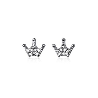Foto 1 | Pendientes Con Forma De Corona Deslumbrante Chapados En Plata Para Niños - Venta Internacional.