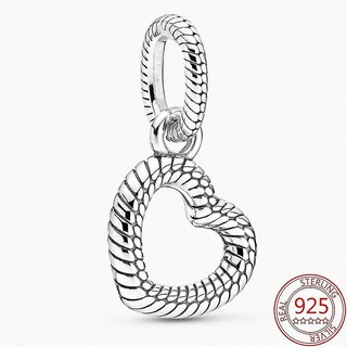 Foto 1 | Colgante Con Colgante De Plata De Ley 925 Con Forma De Serpiente Con Forma De Corazón Abierto - Venta Internacional.