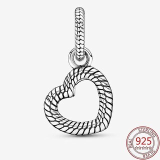 Foto 3 | Colgante Con Colgante De Plata De Ley 925 Con Forma De Serpiente Con Forma De Corazón Abierto - Venta Internacional.