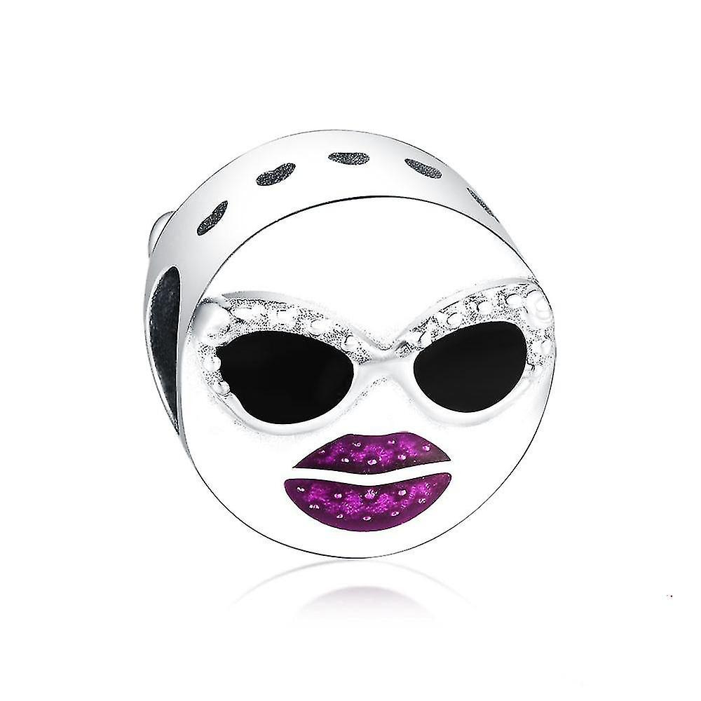 Foto 1 | Pulsera Con Dijes Huoguo Cool Esmalte Para Gafas  Labios  Plata 925 - Venta Internacional.