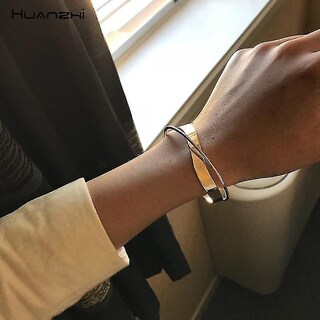 Foto 2 | Pulsera Huoguo Cruz Irregular Geométrica De Doble Capa Brillante - Venta Internacional.
