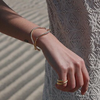 Foto 4 | Pulsera Huoguo Cruz Irregular Geométrica De Doble Capa Brillante - Venta Internacional.