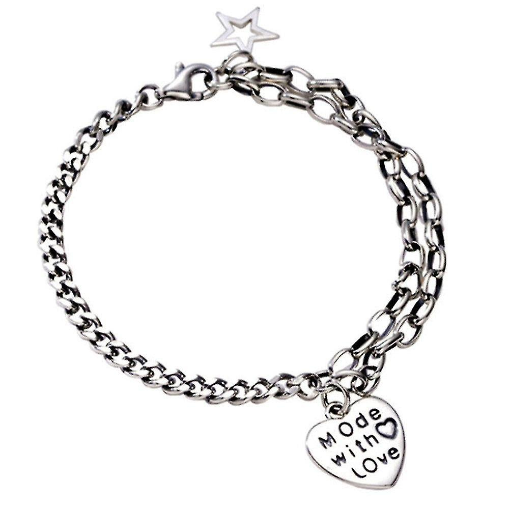 Foto 1 | Pulsera Huoguo Chapada En Plata Con Cadena Gruesa Vintage Para Mujer - Venta Internacional.