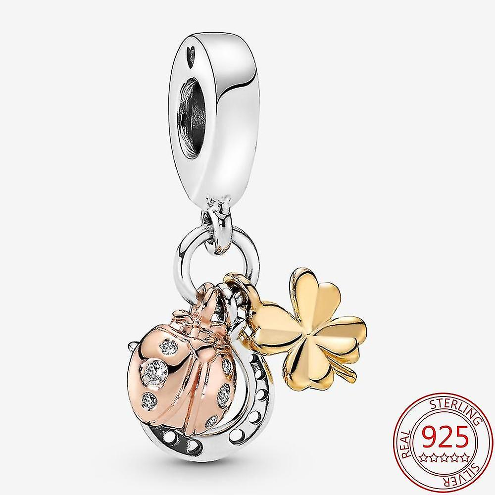 Foto 2 pulgar | Pulsera Huoguo S925 Con Colgante De Plata Y Trébol En Forma De Herradura - Venta Internacional.