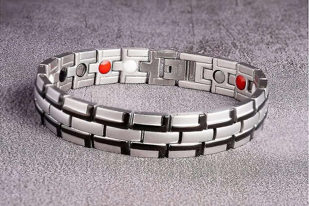 Foto 4 pulgar | Pulsera Magnética Huoguo De Acero Inoxidable Para Hombre  Color Plateado - Venta Internacional.