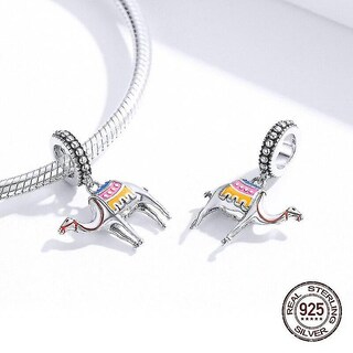 Foto 2 | Pulsera Con Colgante De Plata De Ley 925 Esmaltada En Camello - Venta Internacional.