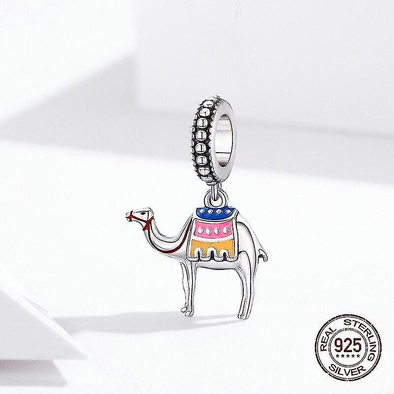 Foto 4 pulgar | Pulsera Con Colgante De Plata De Ley 925 Esmaltada En Camello - Venta Internacional.