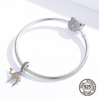 Foto 4 | Pulsera Con Colgante De Plata De Ley 925 Esmaltada En Camello - Venta Internacional.